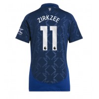 Camiseta Manchester United Joshua Zirkzee #11 Visitante Equipación para mujer 2024-25 manga corta